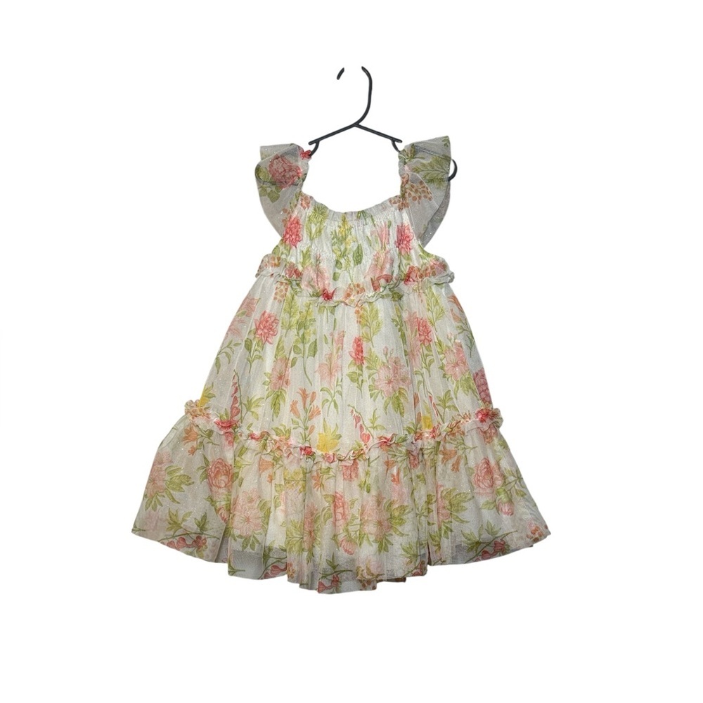 Rachel Zoe Floral Layered Tule Dress Girls Size 5T
